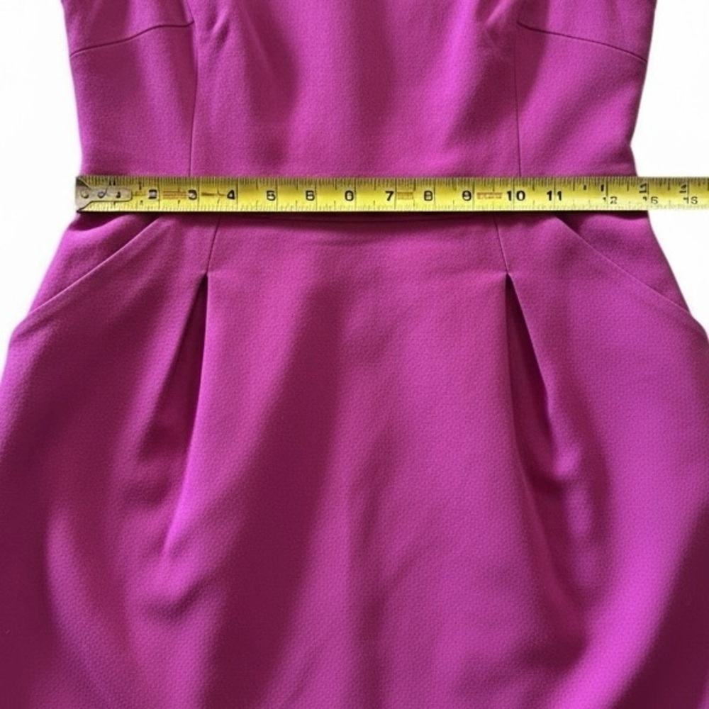 Magaschoni Size 4 Fuchsia Pink Wool Sheath Dress R $348 - Picture 9 of 14